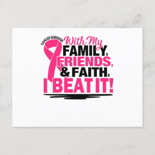 Cancer Survivor Faith Friends Family Uitnodiging Briefkaart