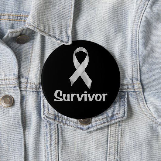Cancer Survivor Gray Ronde Button 4,0 Cm (In situ)