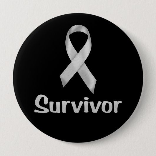 Cancer Survivor Gray Ronde Button 4,0 Cm (Voorkant)