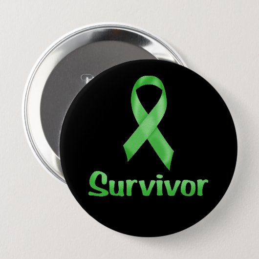 Cancer Survivor Green Ronde Button 4,0 Cm (Voorkant /achterkant)
