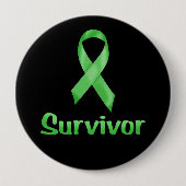Cancer Survivor Green Ronde Button 4,0 Cm (Voorkant)