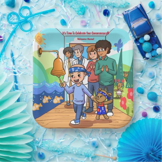 Cancer Survivor Jubileum Party Borden Papieren Bordje (Feest)