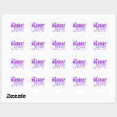Cancer Survivor Lavender Flower Ribbon Ronde Sticker (Vel)
