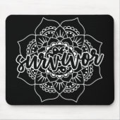 Cancer Survivor Mandala in het wit Muismat (Voorkant)