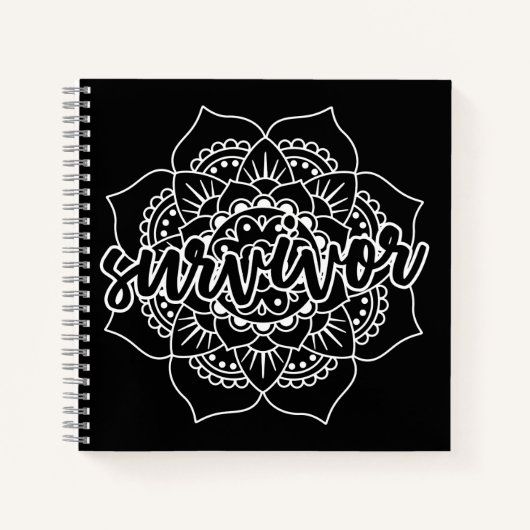 Cancer Survivor Mandala in White Journal Notitieboek (Voorkant)