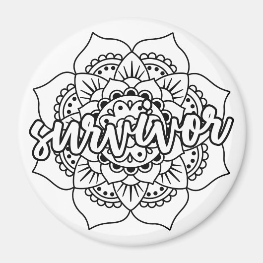 Cancer Survivor Mandala Magneet (Voorkant)