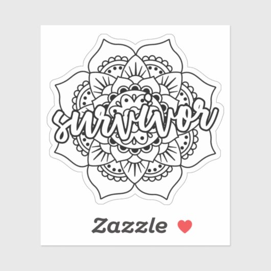 Cancer Survivor Mandala Sticker (Vel)
