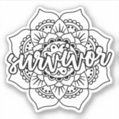 Cancer Survivor Mandala Sticker (Voorkant)