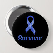 Cancer Survivor Navy Ronde Button 4,0 Cm (Voorkant /achterkant)