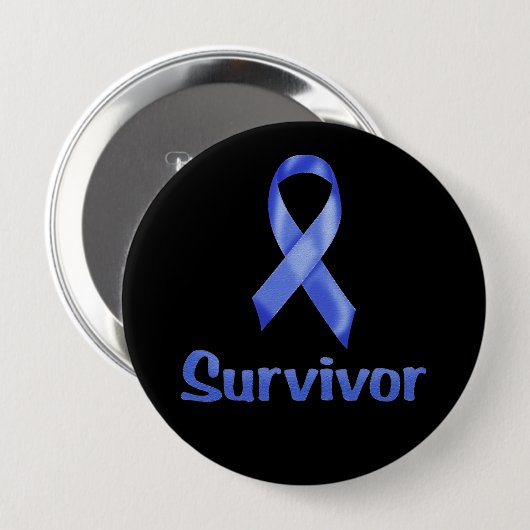 Cancer Survivor Navy Ronde Button 4,0 Cm (Voorkant /achterkant)