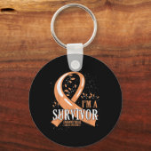 Cancer Survivor Peach Ribbon Endometrial Cancer Aw Sleutelhanger (Voorkant)