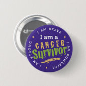 Cancer Survivor Pin Ronde Button 5,7 Cm (Voorkant /achterkant)