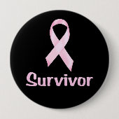 Cancer Survivor Pink Ronde Button 4,0 Cm (Voorkant)