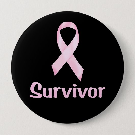 Cancer Survivor Pink Ronde Button 4,0 Cm (Voorkant)