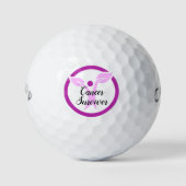 Cancer Survivor Roze grafische designdames Golfballen (Voorkant)