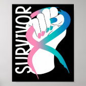 Cancer Survivor Schildklierkanker Awareness Month Poster (Voorkant)