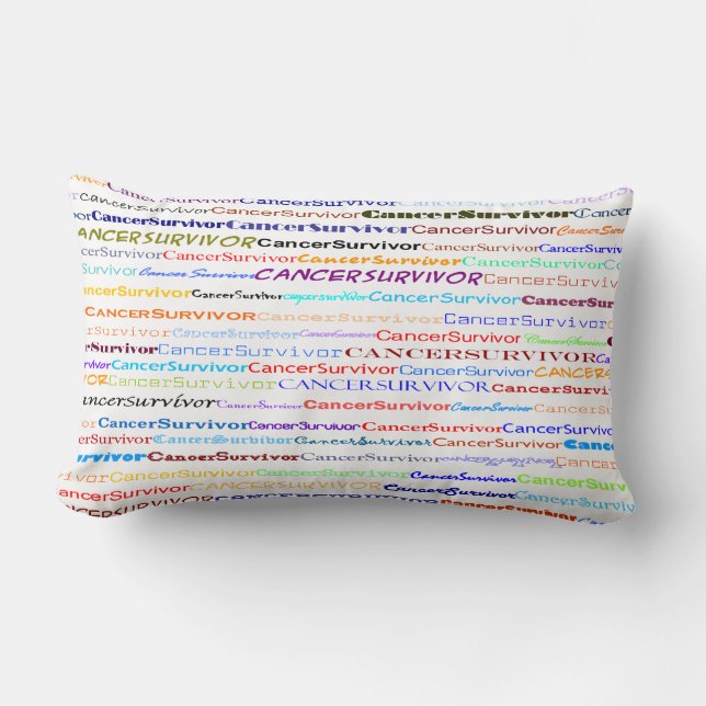 Cancer Survivor Text Design II Lumbar Pillow Kussen (Voorkant)