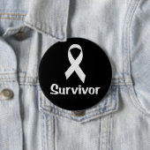 Cancer Survivor White Ronde Button 4,0 Cm (In situ)