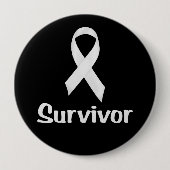 Cancer Survivor White Ronde Button 4,0 Cm (Voorkant)