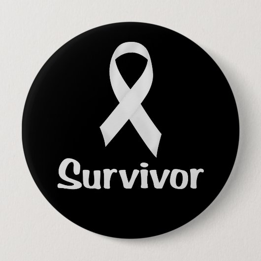 Cancer Survivor White Ronde Button 4,0 Cm (Voorkant)