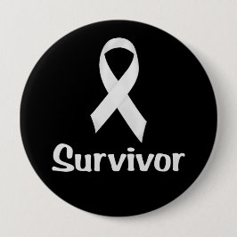 Cancer Survivor White Ronde Button 4,0 Cm