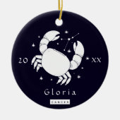 Cancer Symbol Zodiac Birthday Star Sign Name Year Keramisch Ornament (Voorkant)