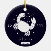 Cancer Symbol Zodiac Birthday Star Sign Name Year Keramisch Ornament (Achterkant)