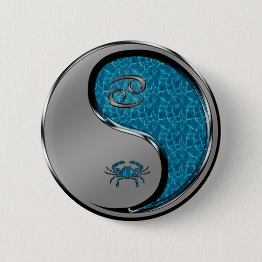 Cancer the Crab Ronde Button 5,7 Cm (Voorkant)