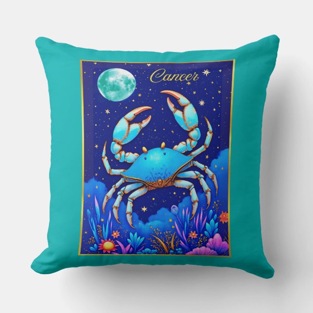 Cancer the Crab Zodiac Sign Kussen (Voorkant)