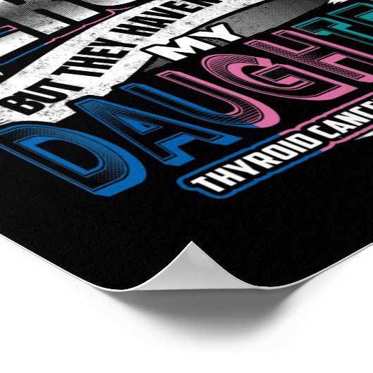 Cancer Warrior Ik Draag blauw roze Blauwgroen voor Poster (Hoek)