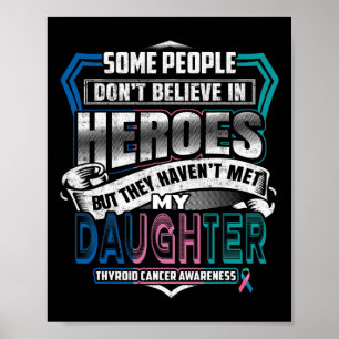 Cancer Warrior Ik Draag blauw roze Blauwgroen voor Poster