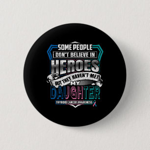 Cancer Warrior Ik Draag blauw roze Blauwgroen voor Ronde Button 5,7 Cm