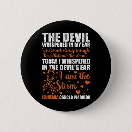 Cancer Warrior Leukemie Awareness Month Warrior Ronde Button 5,7 Cm (Voorkant)