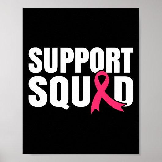Cancer Warrior Support Squad Borstkanker Awarene Poster (Voorkant)