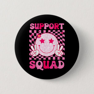 Cancer Warrior Support Squad Borstkanker Awarene Ronde Button 5,7 Cm