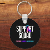 Cancer Warrior Support Squad Schildklierkanker 1 Sleutelhanger (Voorkant)
