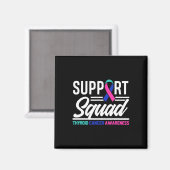 Cancer Warrior Support Squad Schildklierkanker Magneet (Voorkant / Achterkant)