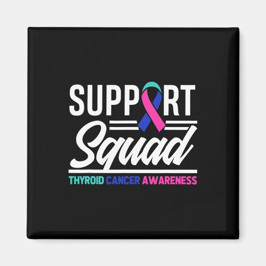 Cancer Warrior Support Squad Schildklierkanker Magneet (Voorkant)
