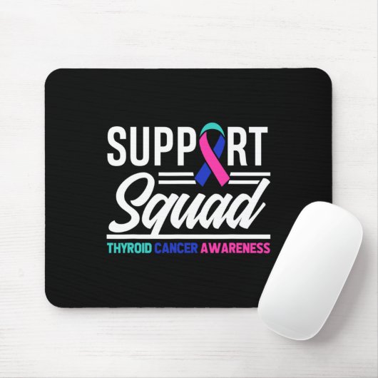 Cancer Warrior Support Squad Schildklierkanker Muismat (Met muis)