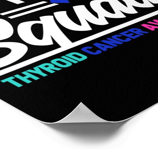 Cancer Warrior Support Squad Schildklierkanker Poster (Hoek)