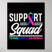 Cancer Warrior Support Squad Schildklierkanker Poster (Voorkant)