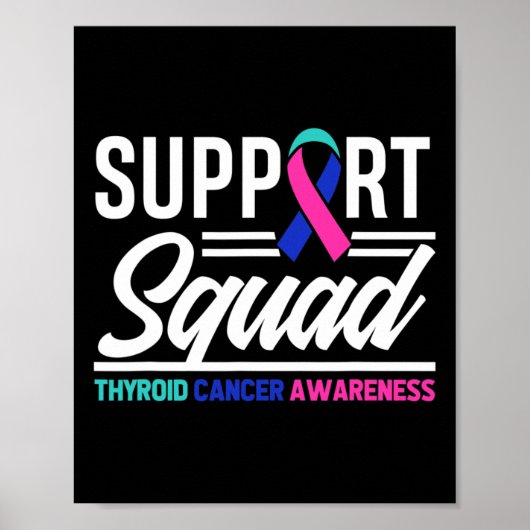 Cancer Warrior Support Squad Schildklierkanker Poster (Voorkant)