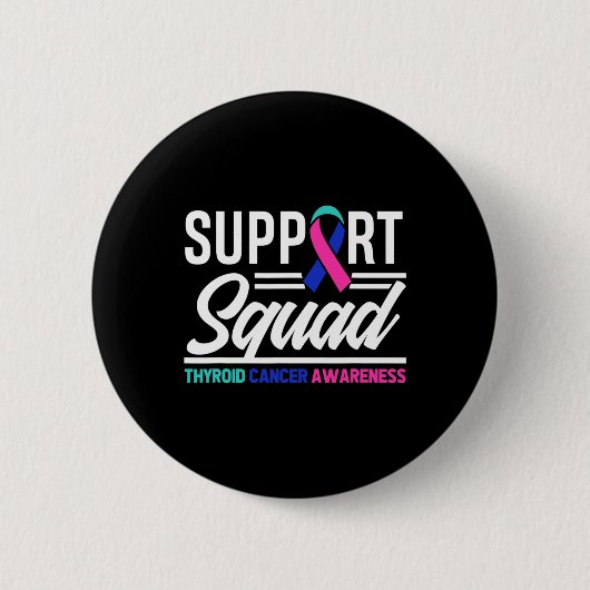 Cancer Warrior Support Squad Schildklierkanker Ronde Button 5,7 Cm (Voorkant)