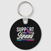 Cancer Warrior Support Squad Schildklierkanker Sleutelhanger (Voorkant)
