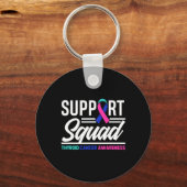 Cancer Warrior Support Squad Schildklierkanker Sleutelhanger (Voorkant)