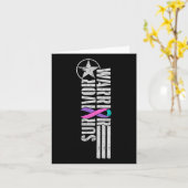 Cancer Warrior Survivor - Bewustzijn in militaire  Kaart (Gele Bloem)