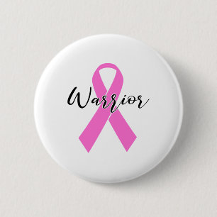 Cancer Warrior T Shirt Pink Ribbon Awareness Survi Ronde Button 5,7 Cm