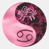 Cancer Yin Yang Ronde Sticker (Voorkant)