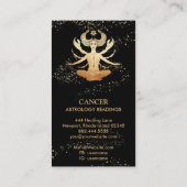 *~* CANCER Zodiac Astrology Reading Gold & Black Visitekaartje (Achterkant)