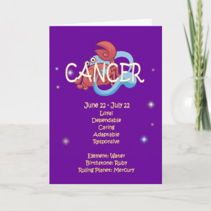Cancer Zodiac Birthday Kaart